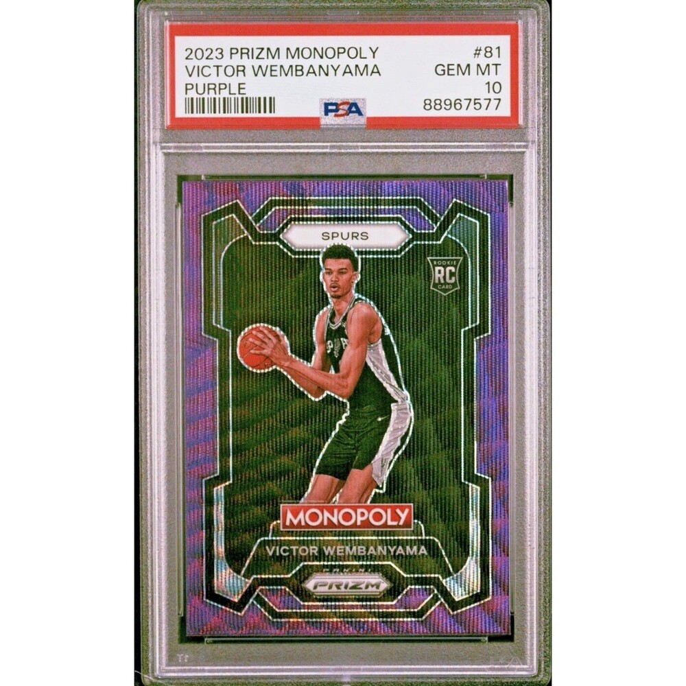 VICTOR WEMBANYAMA 2023-24 Panini Prizm Monopoly Purple Wave RC PSA 10 Gem Mint